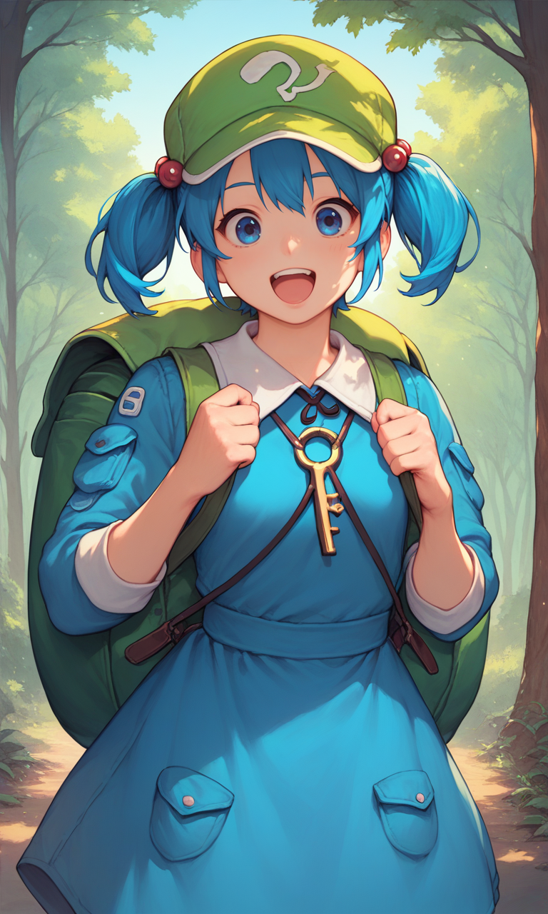 28475-2109653117-score_9, score_8_up, score_8, score_9, 1 girl, source_anime, _lora_nitori_pony-10_1_, backpack, green hat, blue dress, key, po.png